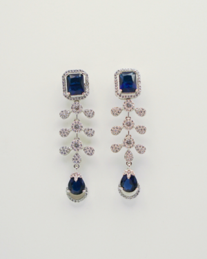 Elegant sapphire diamond drop earrings