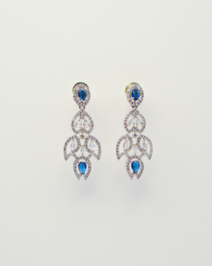 Elegant sapphire and diamond drop earrings