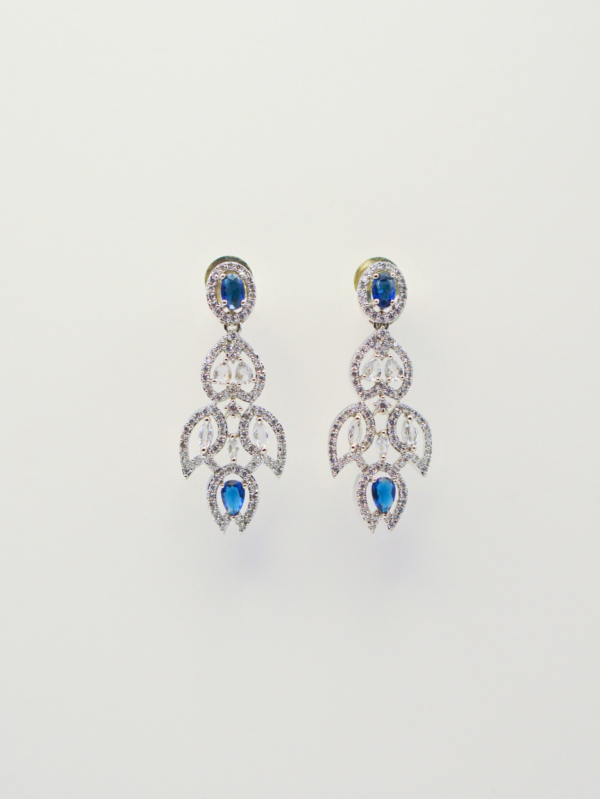 Elegant sapphire and diamond drop earrings