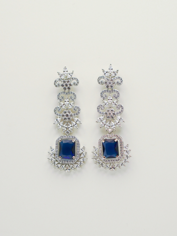 Elegant blue gemstone and diamond earrings