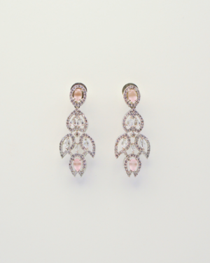 Elegant pink gemstone drop earrings