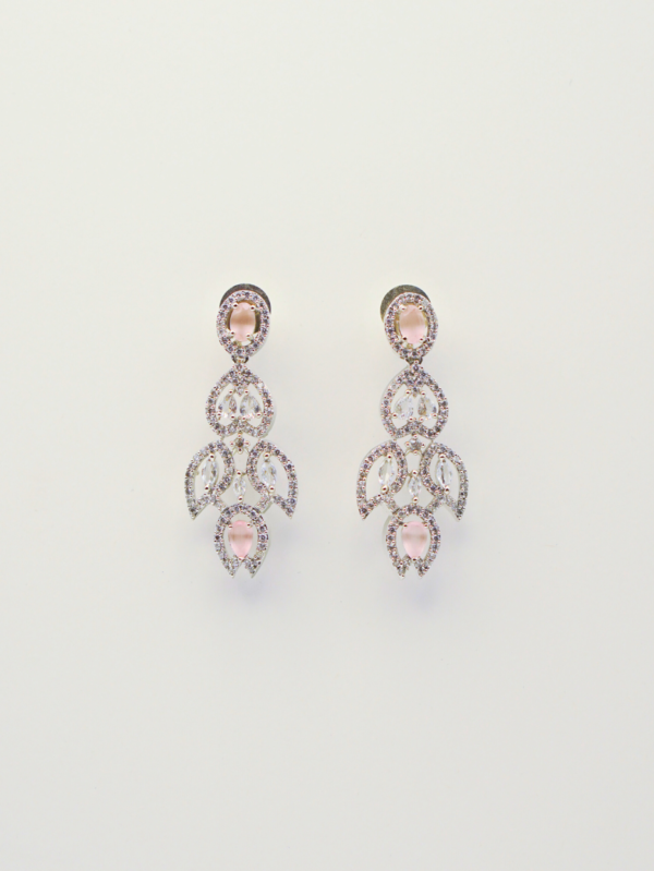 Elegant pink gemstone drop earrings