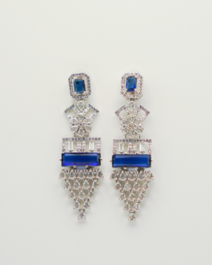 Elegant blue gemstone chandelier earrings