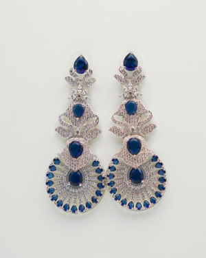 Elegant sapphire and diamond chandelier earrings.
