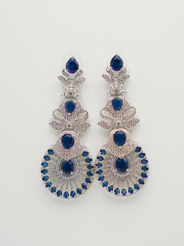 Elegant sapphire and diamond chandelier earrings.