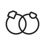 Minimalist overlapping rings design icon